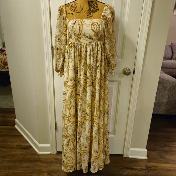 SOLD Anthropologie/Storia Paisley Maxi Dress Size M - Picture 4 of 13